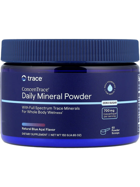Trace Minerals, ConcenTrace Daily Mineral Powder, Natural Blue Acai, 132 g