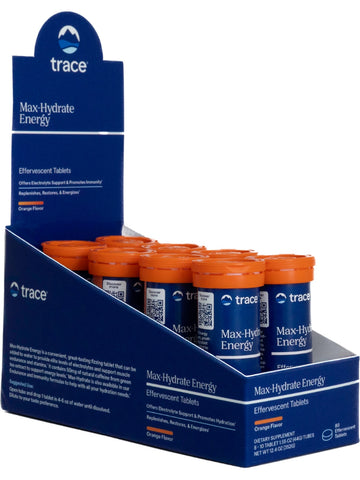 Trace Minerals, TMSPORT, Max-Hydrate Energy, Orange Effervescent, 8 Tubes