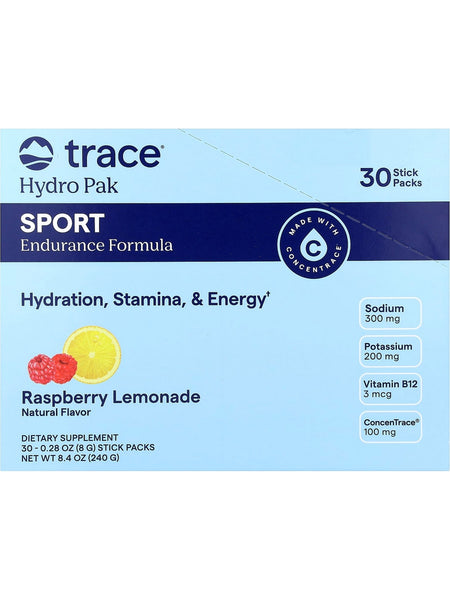 Trace Minerals, Hydro Pak Sport, Raspberry Lemonade, 30 Stick Packs