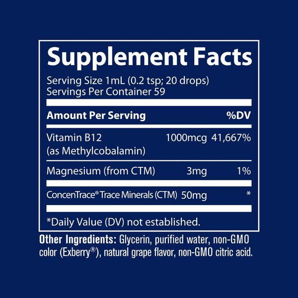 Trace Minerals, Ionic B12, 1,000 mcg, 2 fl oz