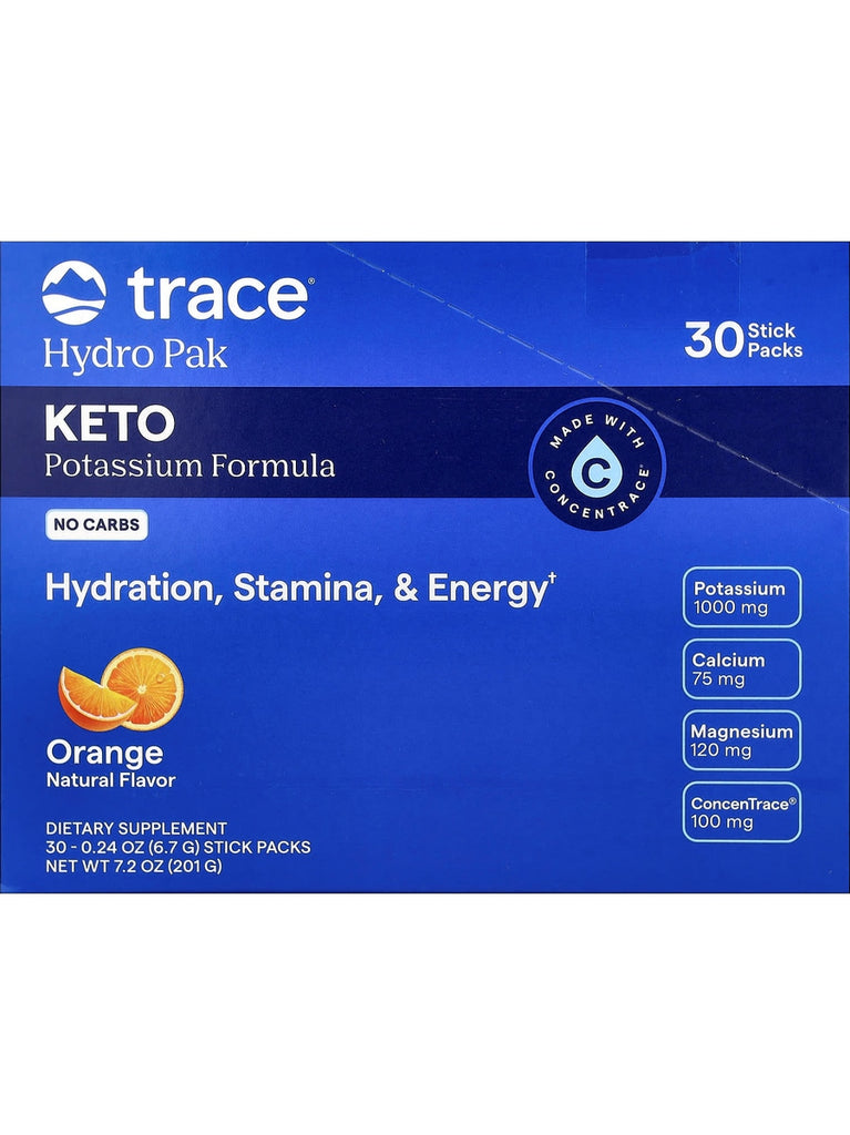 Trace Minerals, Hydro Pak Keto, Orange, 30 Stick Packs