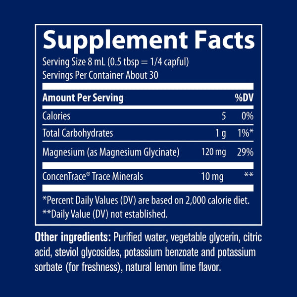 Trace Minerals, Liquid Magnesium Glycinate, Lemon Lime, 8 fl oz