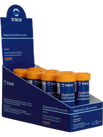 Trace Minerals, Magnesium Effervescent Tablets, Orange, 8 Tubes