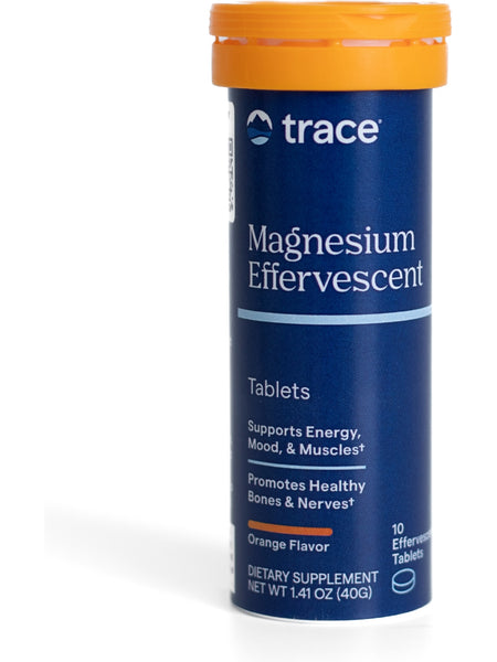 Trace Minerals, Magnesium Effervescent Tablets, Orange, 8 Tubes