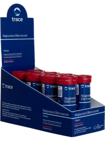 Trace Minerals, Magnesium Effervescent Tablets, Raspberry, 8 Tubes