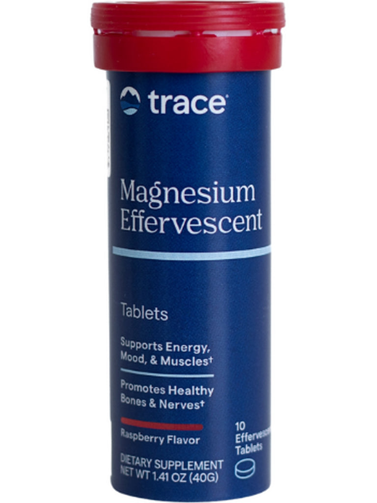 Trace Minerals, Magnesium Effervescent Tablets, Raspberry, 10 Tablets