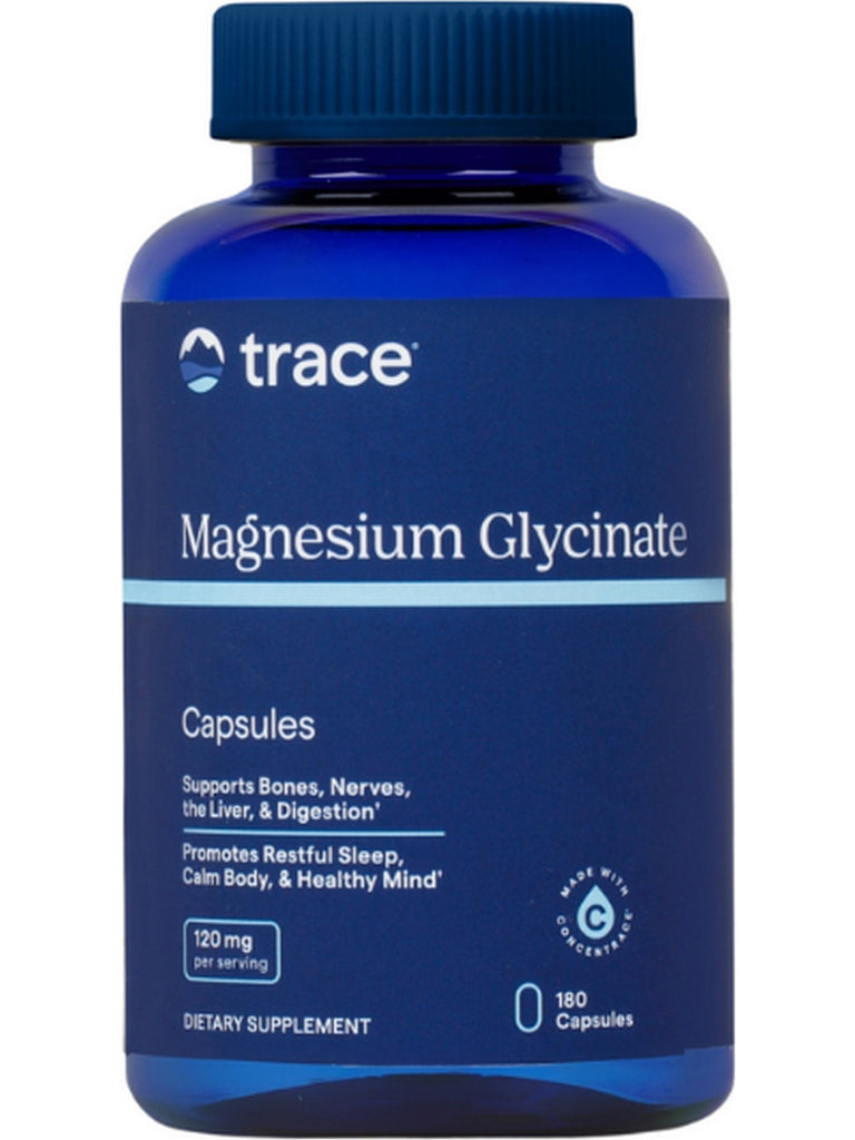 Trace Minerals, Magnesium Glycinate, 120 mg/serving, 180 Capsules