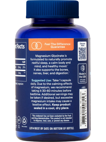 Trace Minerals, Magnesium Glycinate, 120 mg/serving, 180 Capsules