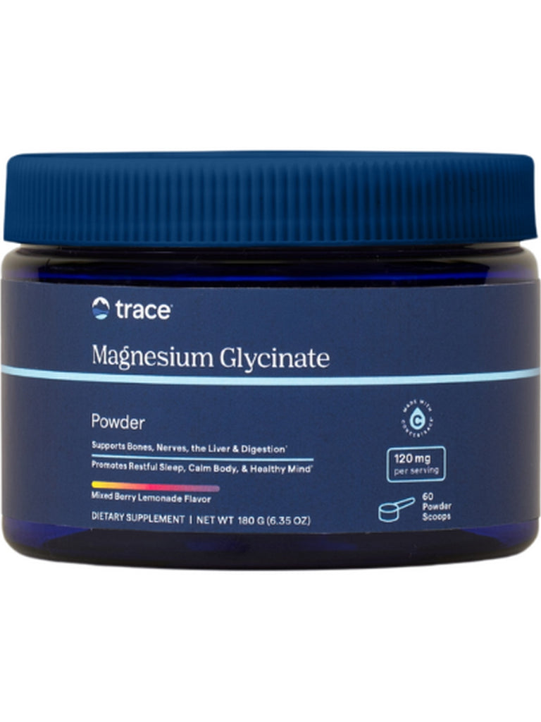 Trace Minerals, Magnesium Glycinate Powder, Mixed Berry Lemonade, 180 g