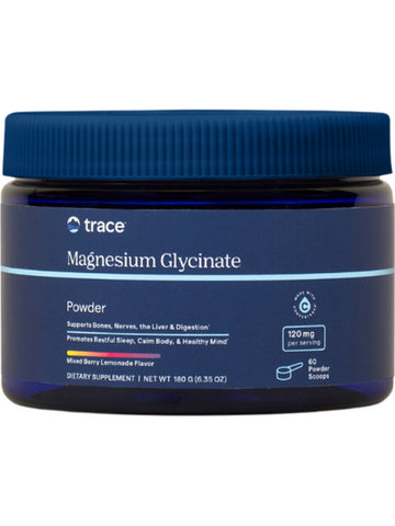 Trace Minerals, Magnesium Glycinate Powder, Mixed Berry Lemonade, 180 g
