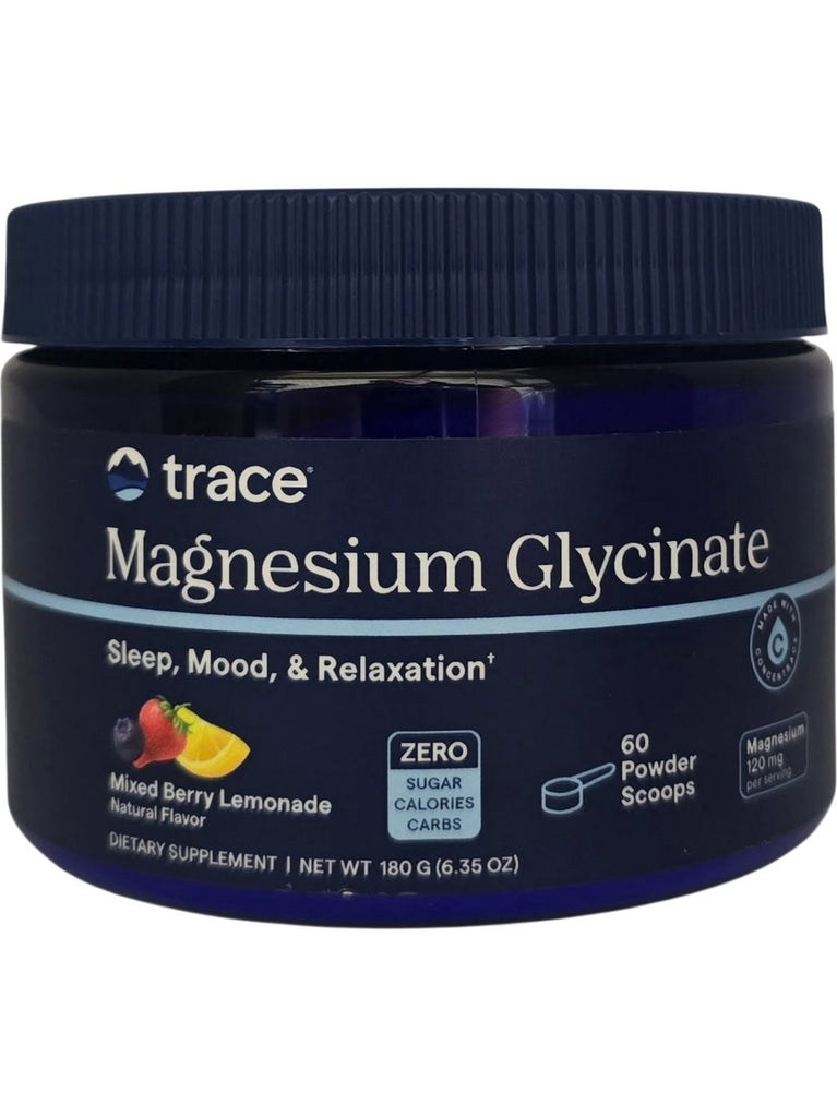 Trace Minerals, Magnesium Glycinate Powder, Mixed Berry Lemonade, 180 g