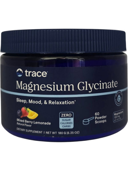 Trace Minerals, Magnesium Glycinate Powder, Mixed Berry Lemonade, 180 g