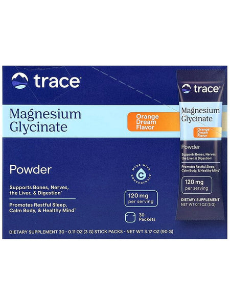 Trace Minerals, Magnesium Glycinate Powder, Orange Dream, 30 Packets