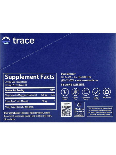 Trace Minerals, Magnesium Glycinate Powder, Orange Dream, 30 Packets