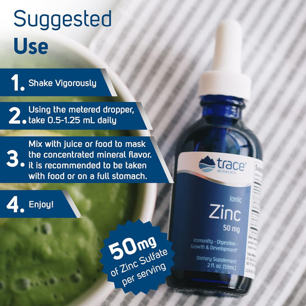 Trace Minerals, Ionic Zinc, 50 mg, 2 fl oz