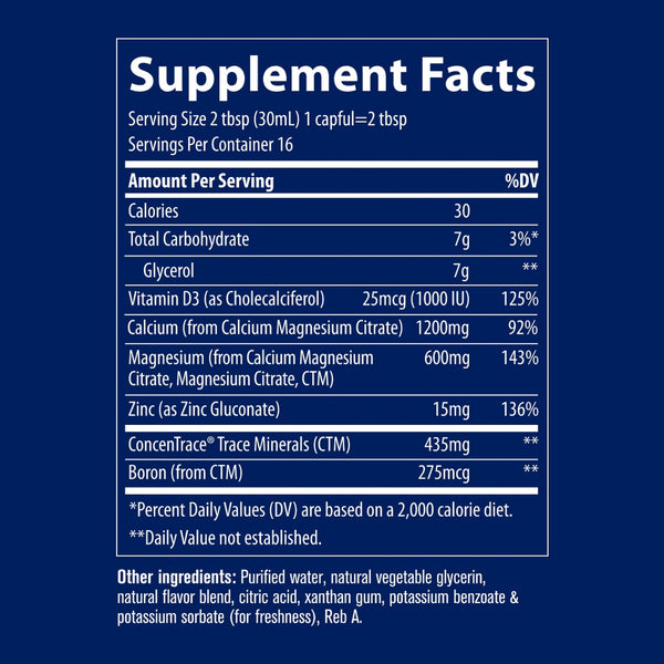 Trace Minerals, Liquid Cal/Mag/Zinc, 16 fl oz