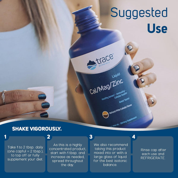 Trace Minerals, Liquid Cal/Mag/Zinc, 30 fl oz