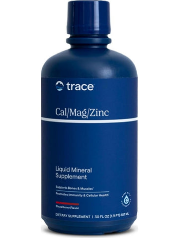 Trace Minerals, Liquid Cal/Mag/Zinc, Strawberry, 30 fl oz