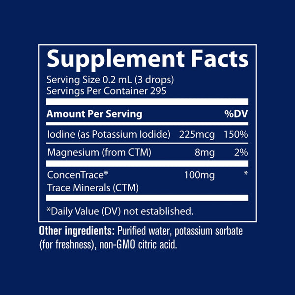Trace Minerals, Ionic Iodine from Potassium Iodide, 225 mcg, 2 fl oz