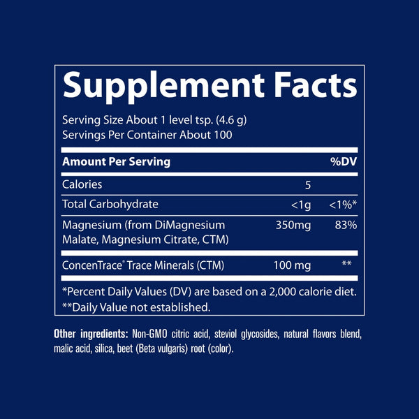 Trace Minerals, Stress X Magnesium Powder Rasp, Lemon, 8.1 oz