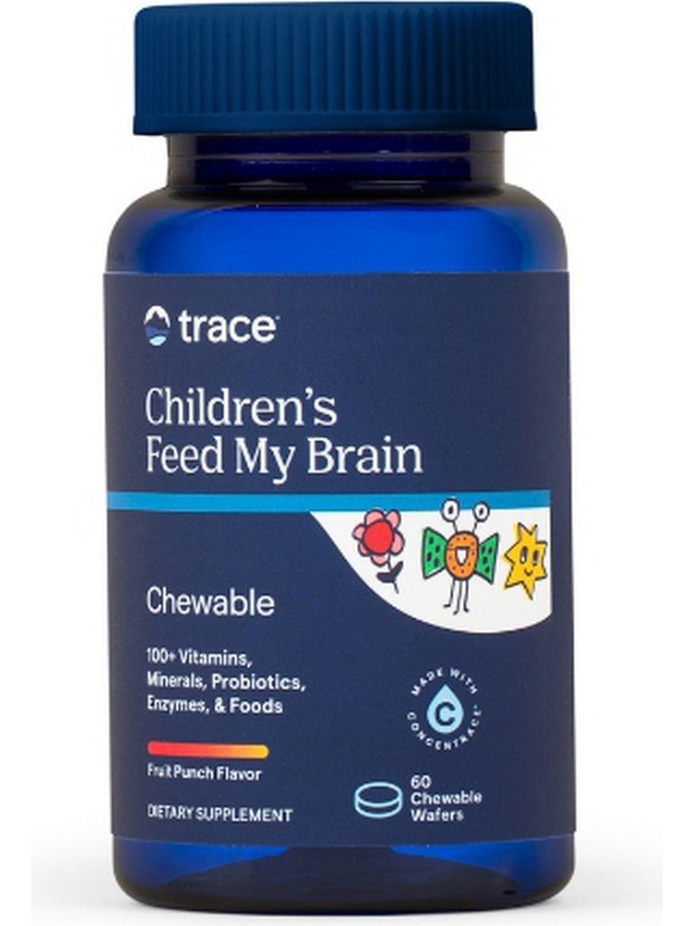 Trace Minerals, Children's Feed My Brain, 60 Chewable Wafers
