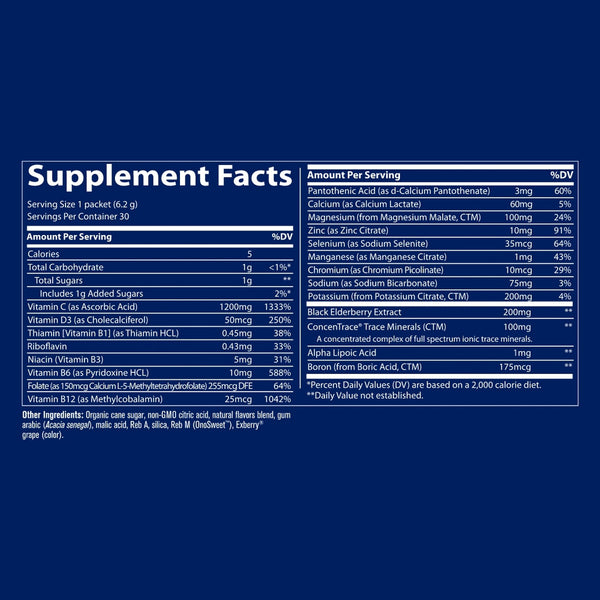 Trace Minerals, Electrolyte Stamina Power Pak + Immunity, Lemon Berry, 30 Packets