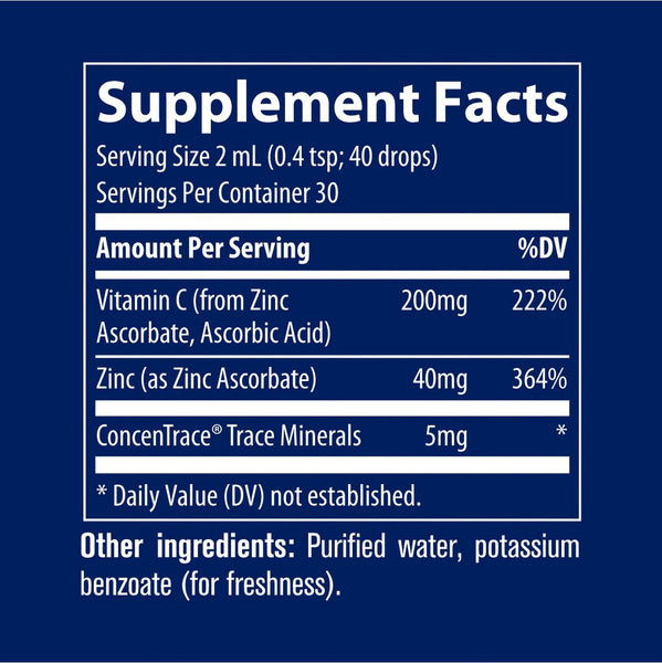 Trace Minerals, Ionic Vitamin C + Ionic Zinc, 2 fl oz