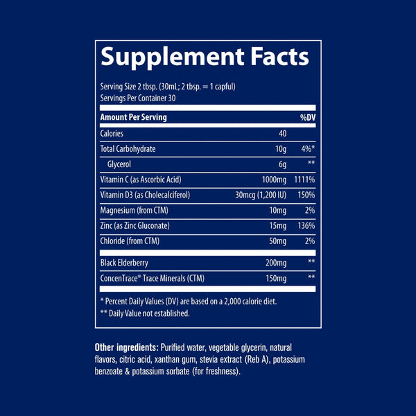 Trace Minerals, Liquid Immunity+, Mixed Berry, 30 fl oz