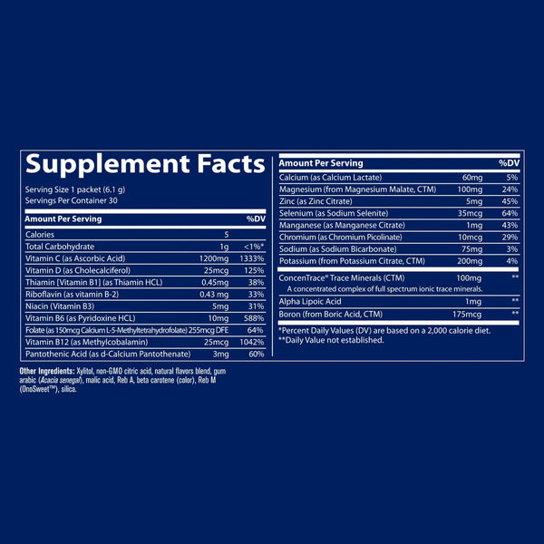 Trace Minerals, Electrolyte Stamina Power Pak Zero Sugar, Orange Mango, 30 Packets