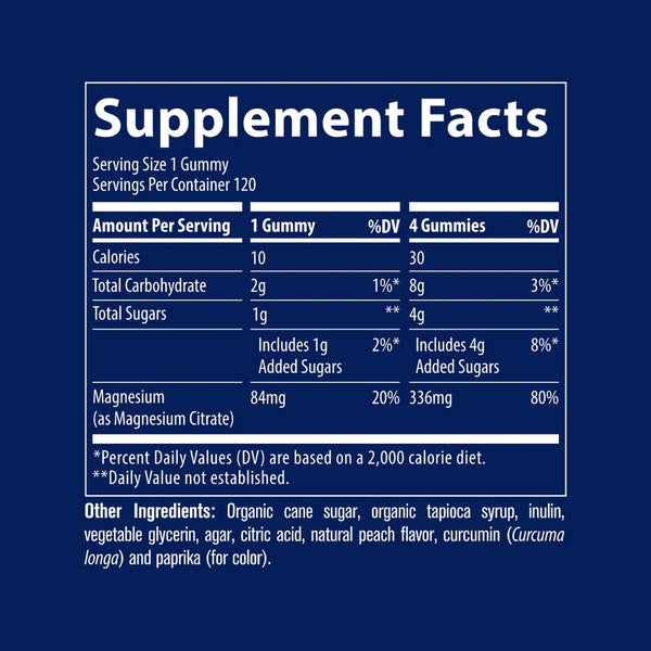 Trace Minerals, Magnesium Gummies, Peach, 120 Gummies