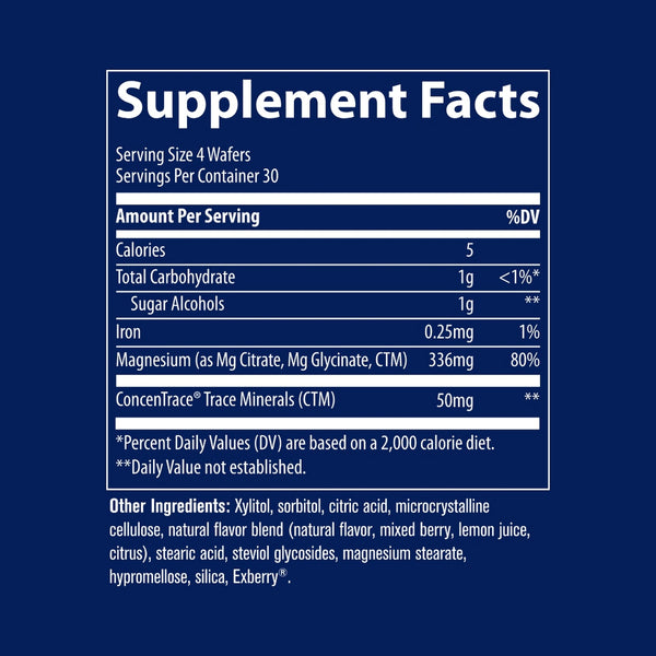 Trace Minerals, Magnesium Chewable, Raspberry Lemon, 120 Chewable Wafers