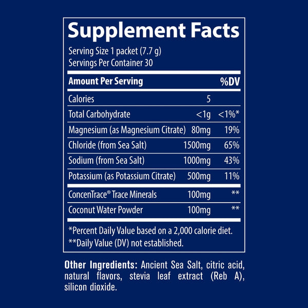 Trace Minerals, ZeroLyte, Salty Citrus, 30 Packets