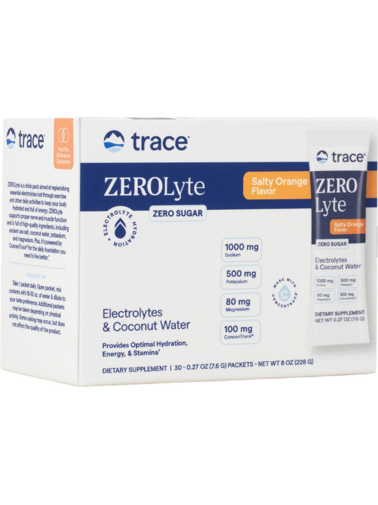 Trace Minerals, ZeroLyte, Salty Orange, 30 Packets