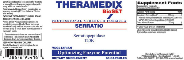 Theramedix BioSET, Serratio, 60 Capsules