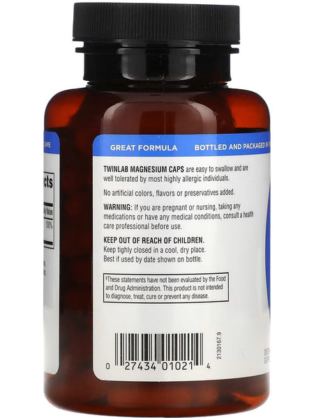 Twinlab, Magnesium Caps 420 mg, 100 Capsules