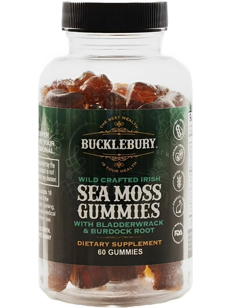 Bucklebury, Wild Crafted Irish Sea Moss Gummies, 60 Gummies