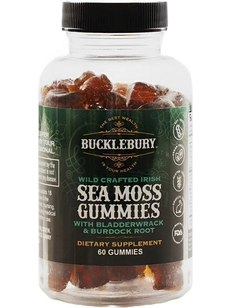 Bucklebury, Wild Crafted Irish Sea Moss Gummies, 60 Gummies