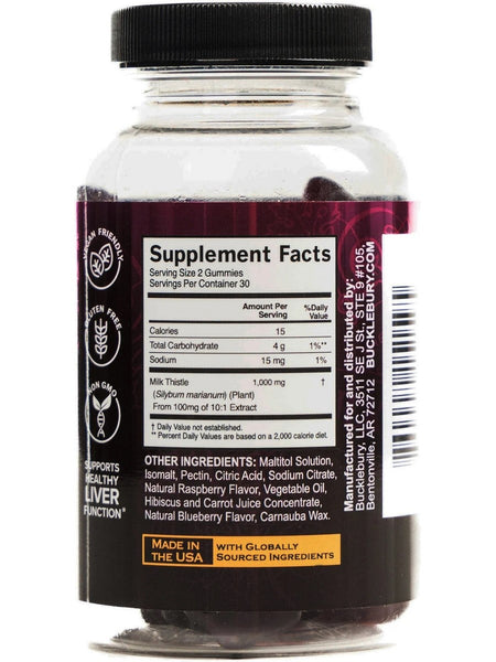 Bucklebury, Milk Thistle Gummies Sugar Free, 60 Gummies