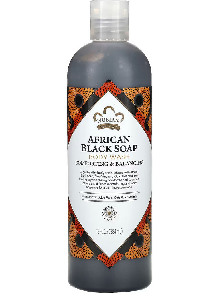 Nubian Heritage, African Black Soap Body Wash, 13 fl oz
