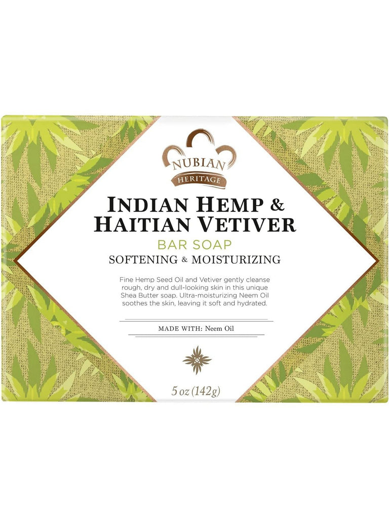 Nubian Heritage, Bar Soap Indian Hemp & Haitian Vetiver, 5 oz
