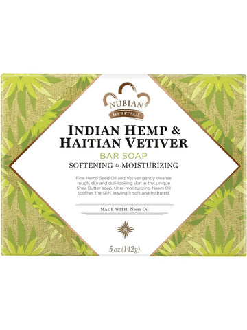 Nubian Heritage, Bar Soap Indian Hemp & Haitian Vetiver, 5 oz
