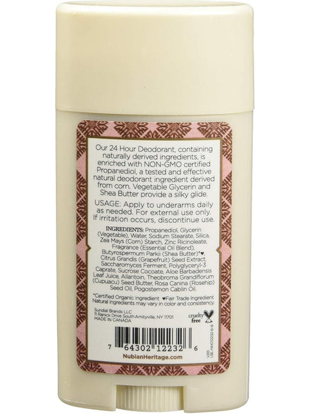 Nubian Heritage, 24 Hour Deodorant Patchouli & Buriti, 2.25 oz