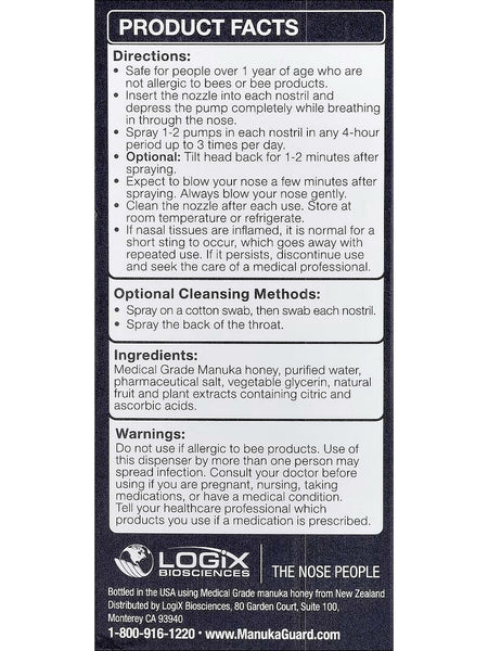 ManukaGuard, Medical Grade Manuka, Deep Nasal Cleanse Nasal Spray, 0.65 fl oz
