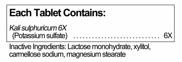 UNDA, Kalium Sulfuricum 6X Homeopathic Remedy, 100 Tablets