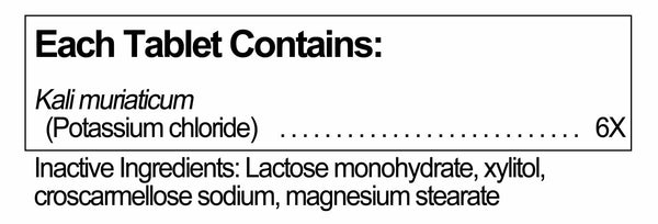 UNDA, Kalium Muriaticum 6X Homeopathic Remedy, 100 Tablets