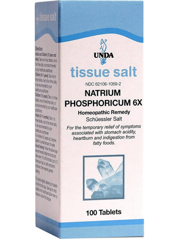 UNDA, Natrium Phosphoricum 6X Homeopathic Remedy, 100 Tablets