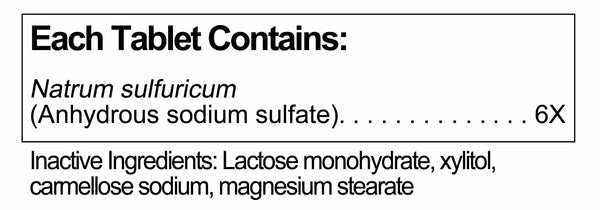 UNDA, Natrium Sulfuricum 6X Homeopathic Remedy, 100 Tablets