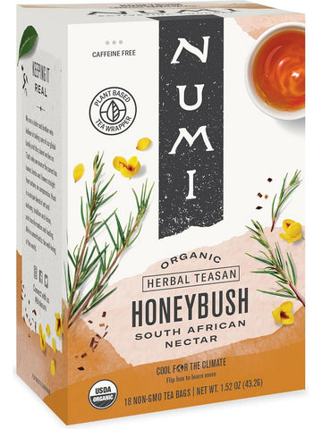 ** 12 PACK ** Numi, Honeybush, 18 Non-GMO Tea Bags