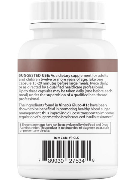 Vinco, Gluco-A1c, 60 Capsules