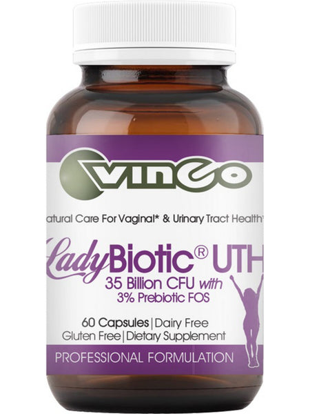 Vinco, LadyBiotic UTH, 35 Billion CFU with 3% Prebiotic FOS, 60 Capsules